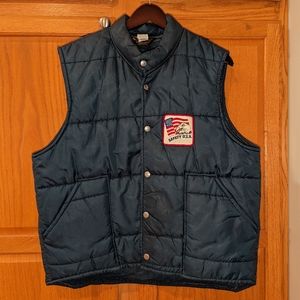 Vintage pla-jac by dunbrooke puffer vest Navy Blue Men size L 44 Made in USA Fla